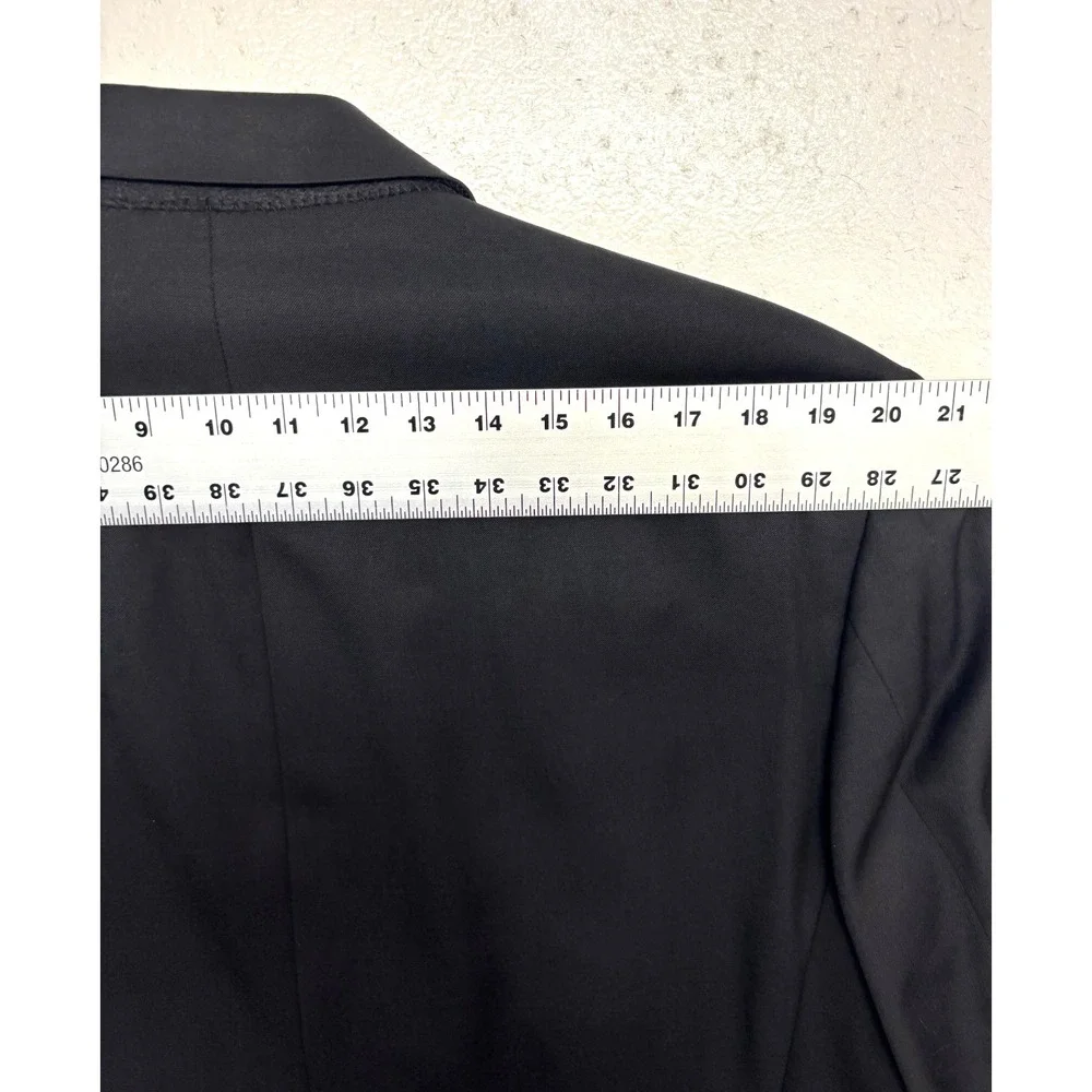 vtg 90s Hugo Boss 44L‎ Zeus Black Double Breasted Blazer Jacket Sport Coat USA
